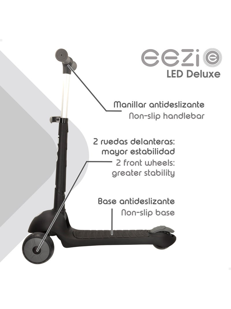 Scooter preta de 3 rodas c/luzes e guidão dobrável eezi N/D - Kiabi