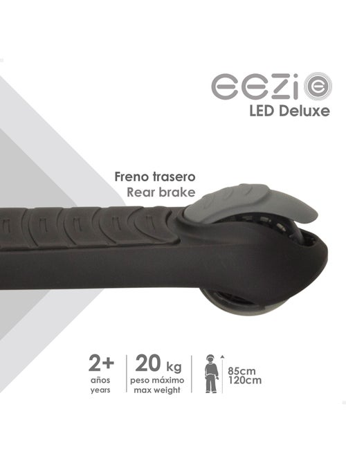 Scooter preta de 3 rodas c/luzes e guidão dobrável eezi - Kiabi