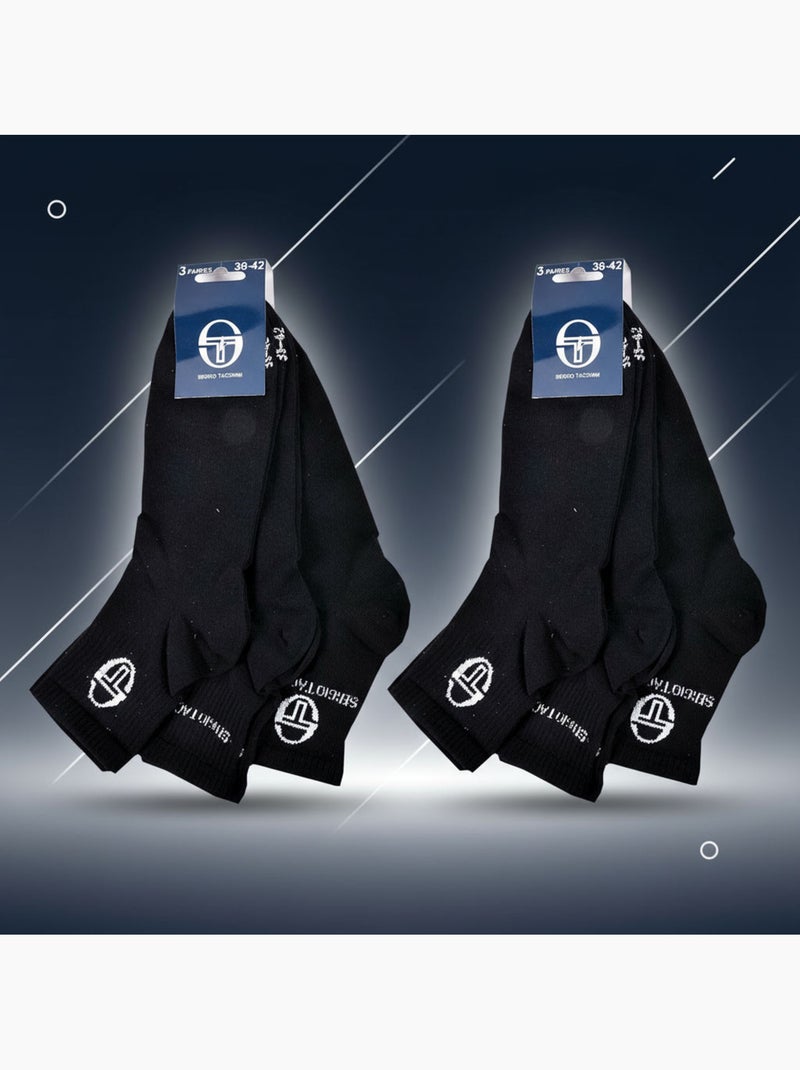 Sergio Tacchini Pack Meias Curtas Mulher Quarter 6 Pares Preto - Kiabi