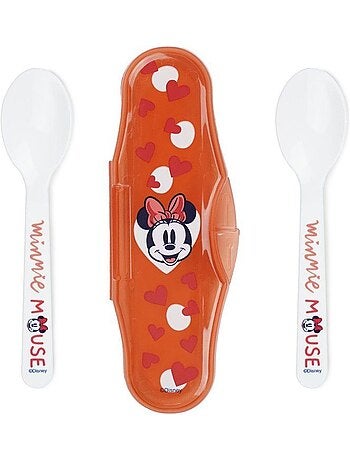 Set 2 colheres ergonómicas minnie disney thermobaby com estojo