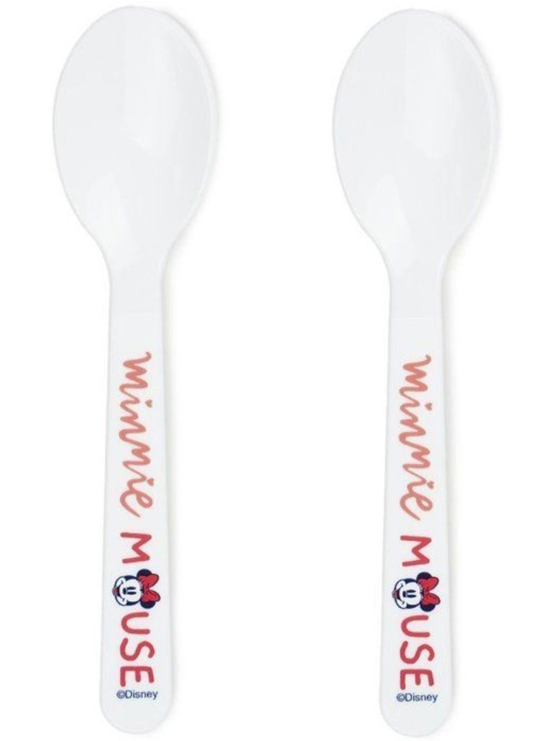 Set 2 colheres ergonómicas minnie disney thermobaby com estojo Branco - Kiabi