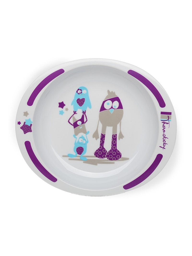 Set de louça bebé thermobaby em melamina e aço inox 360/220/140 ml Branco Violeta - Kiabi