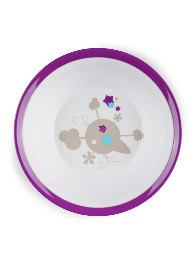 Set de louça bebé thermobaby em melamina e aço inox 360/220/140 ml Branco Violeta - Kiabi