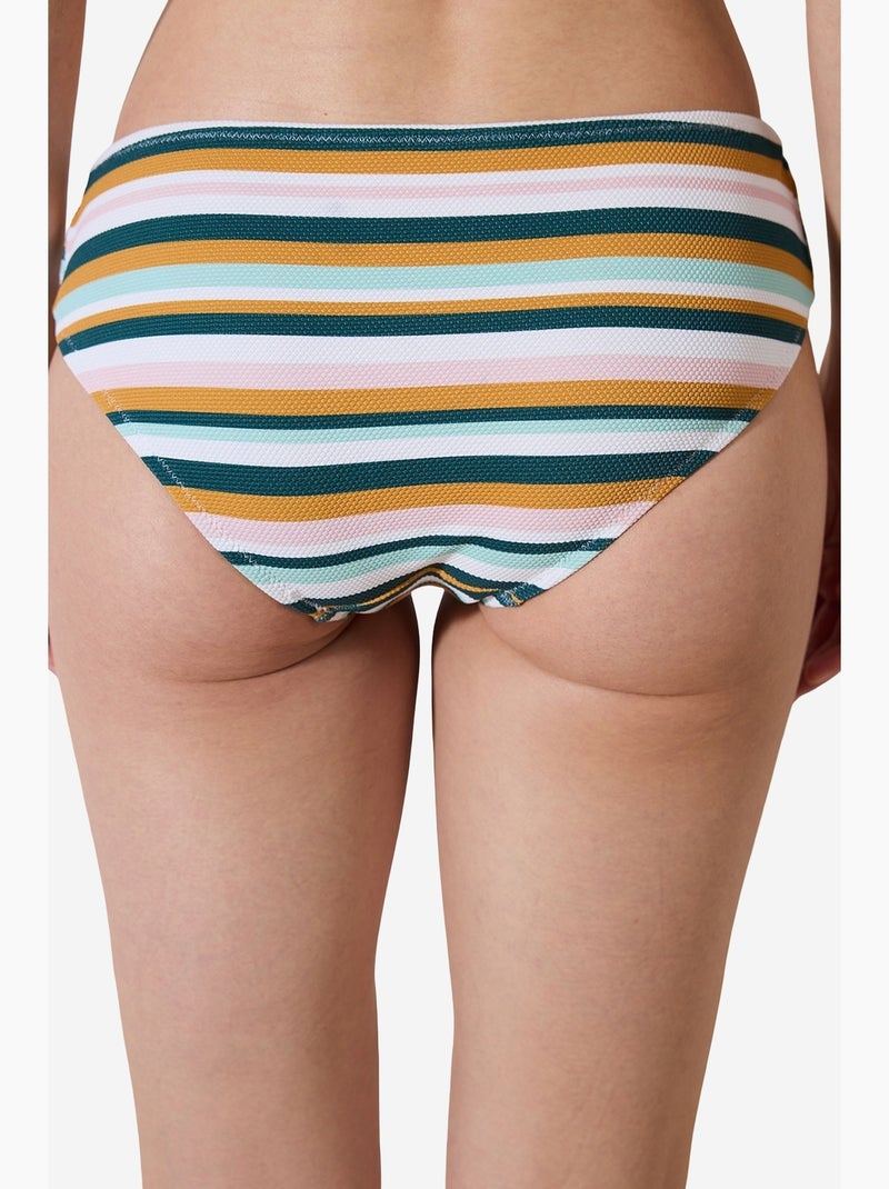 Shona hipster parte de baixo de biquíni texturizada às riscas penti Branco - Kiabi
