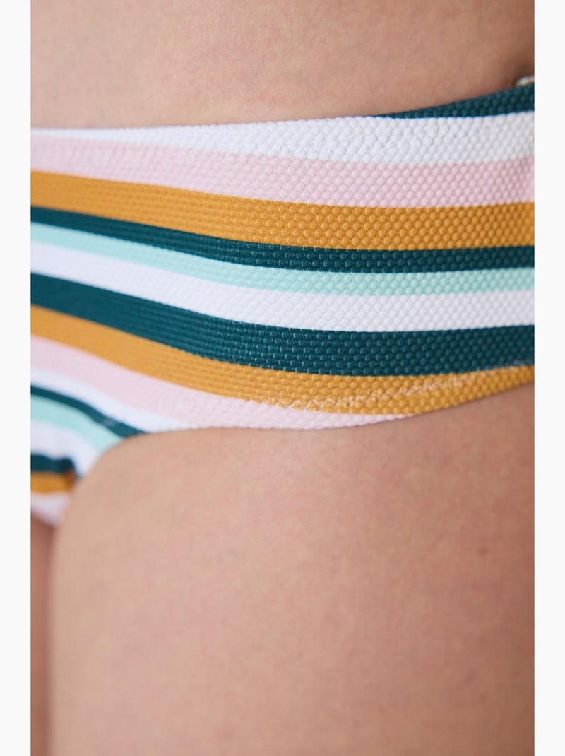 Shona hipster parte de baixo de biquíni texturizada às riscas penti Branco - Kiabi