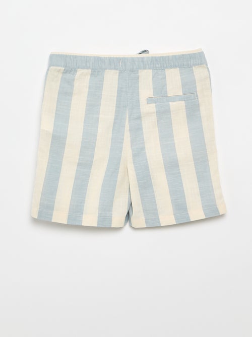 Short às riscas e cintura elástica - Kiabi