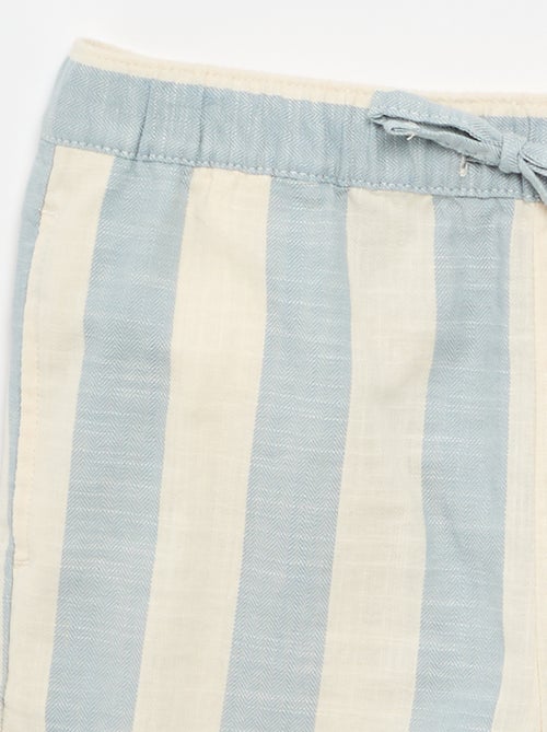 Short às riscas e cintura elástica - Kiabi