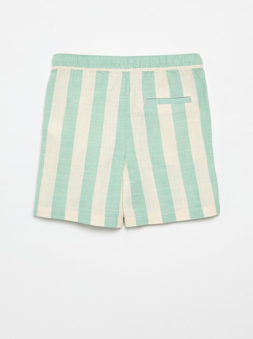 Short às riscas e cintura elástica - Kiabi