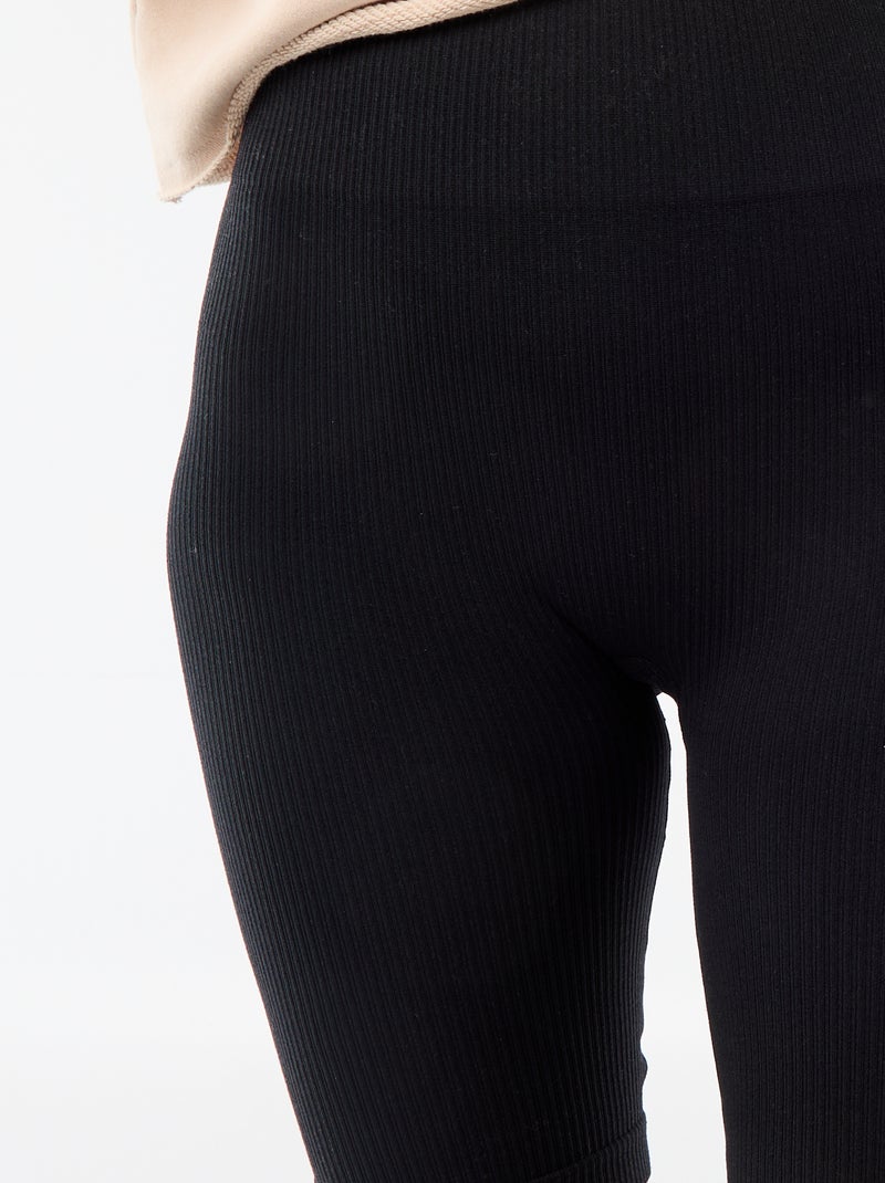 Short ciclista canelado Preto - Kiabi