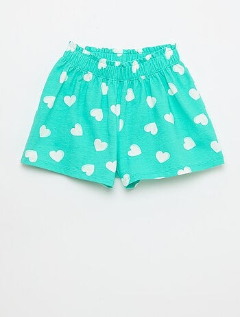 Short colorido com folhos na cintura