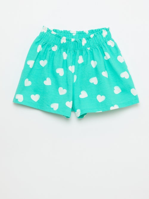 Short colorido com folhos na cintura - Kiabi