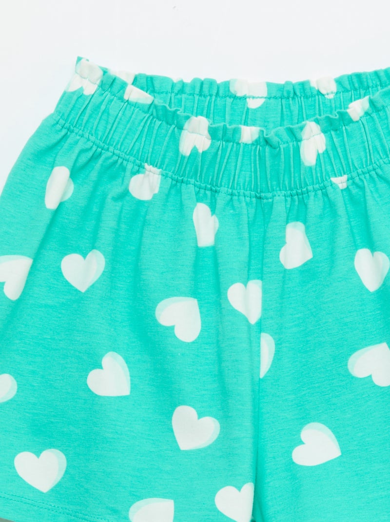 Short colorido com folhos na cintura Verde - Kiabi