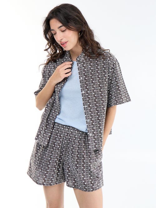 Short com bordados na cintura elástica - Kiabi