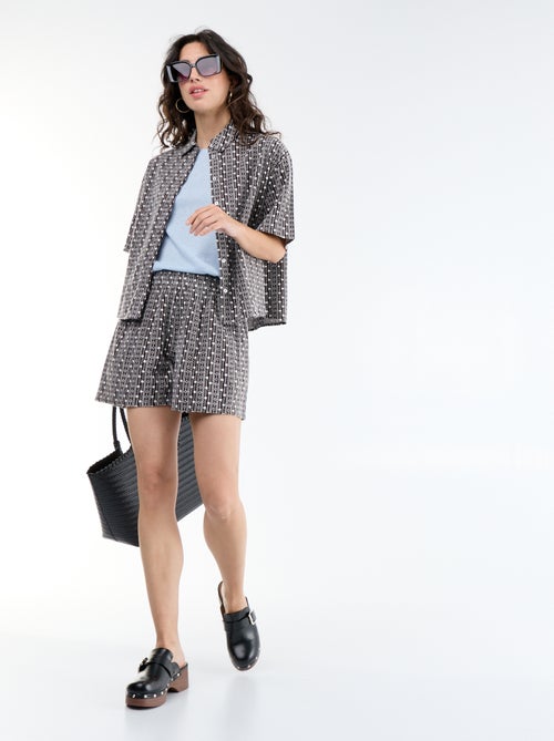 Short com bordados na cintura elástica - Kiabi