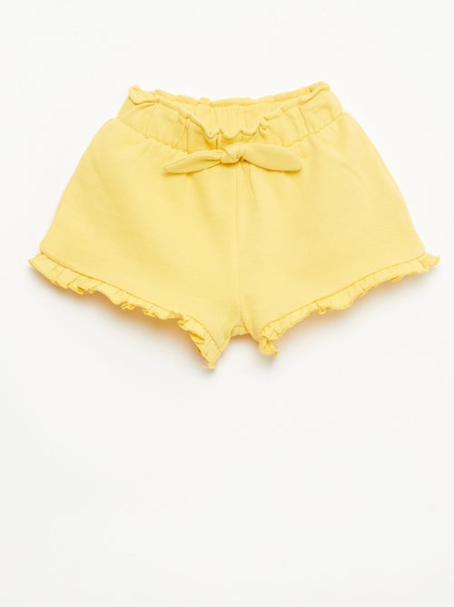 Short com folhos e laço na cintura - Kiabi