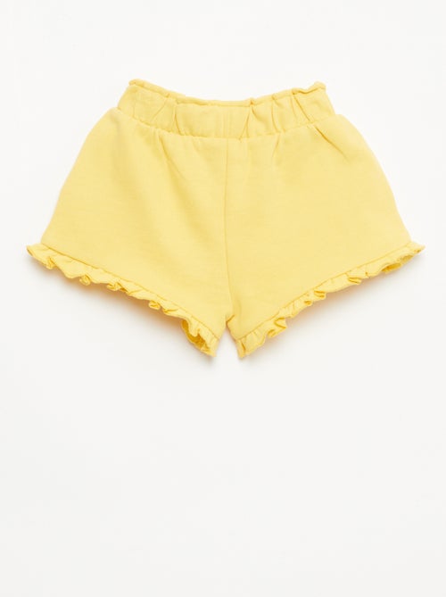 Short com folhos e laço na cintura - Kiabi