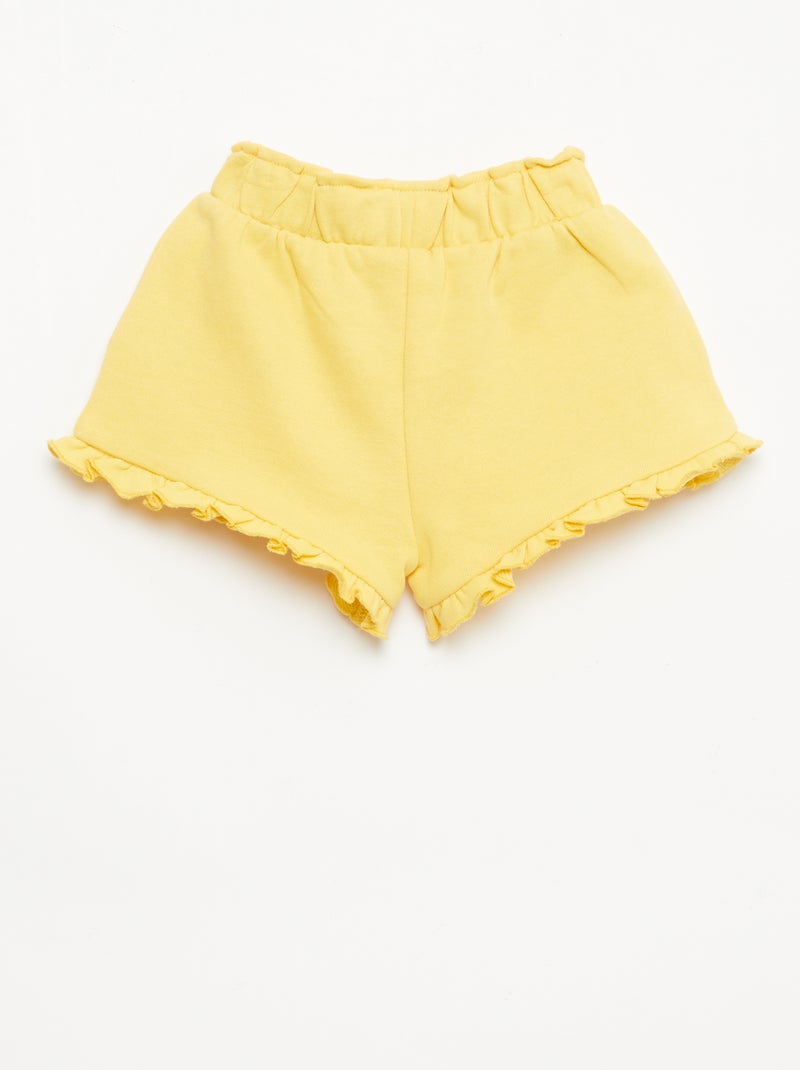 Short com folhos e laço na cintura Amarelo - Kiabi