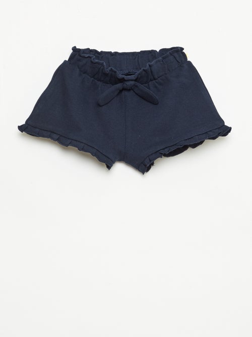 Short com folhos e laço na cintura - Kiabi