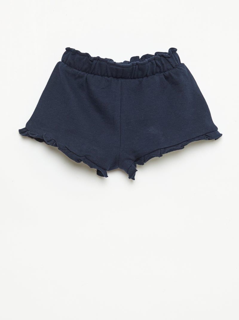 Short com folhos e laço na cintura Azul - Kiabi