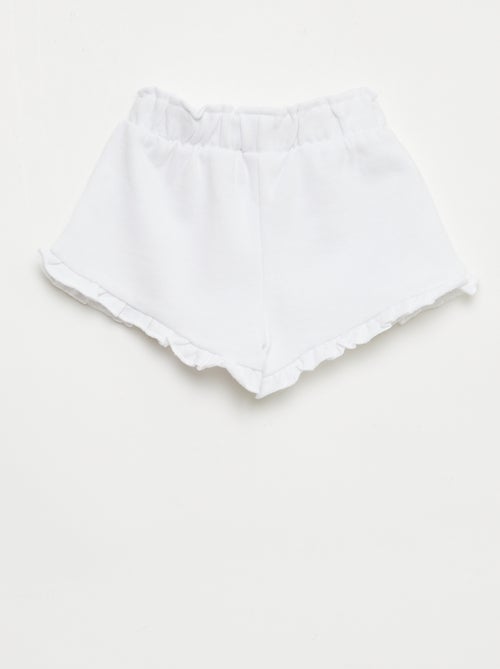Short com folhos e laço na cintura - Kiabi