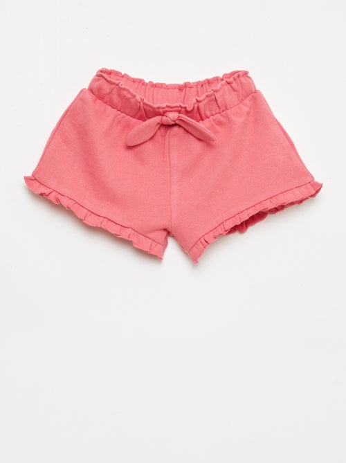 Short com folhos e laço na cintura - Kiabi