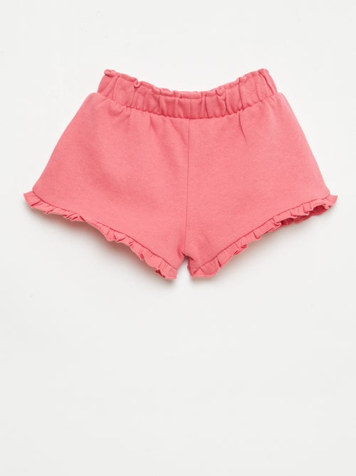 Short com folhos e laço na cintura - Kiabi