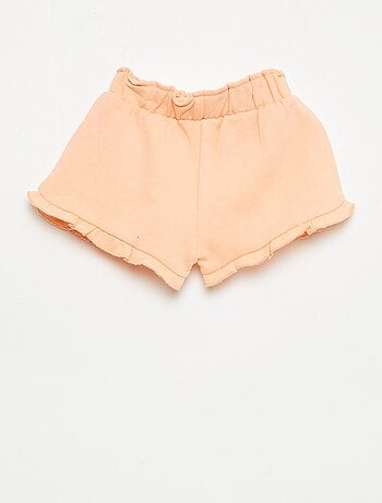 Short com folhos e laço na cintura