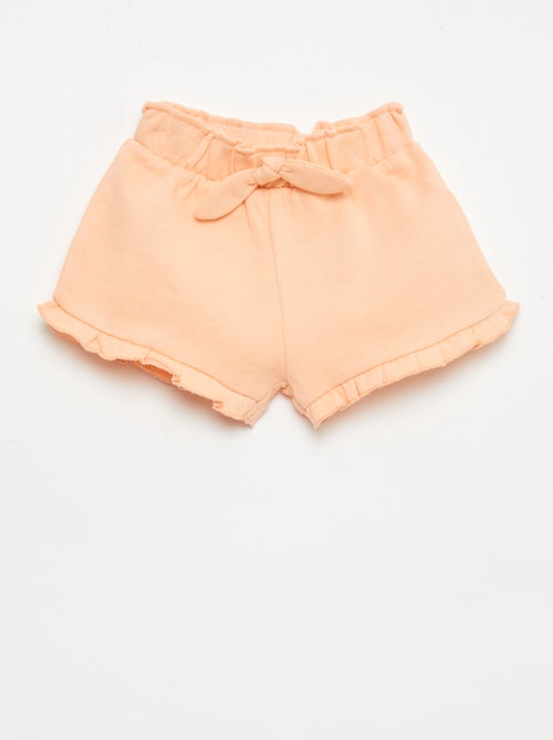 Short com folhos e laço na cintura - Kiabi