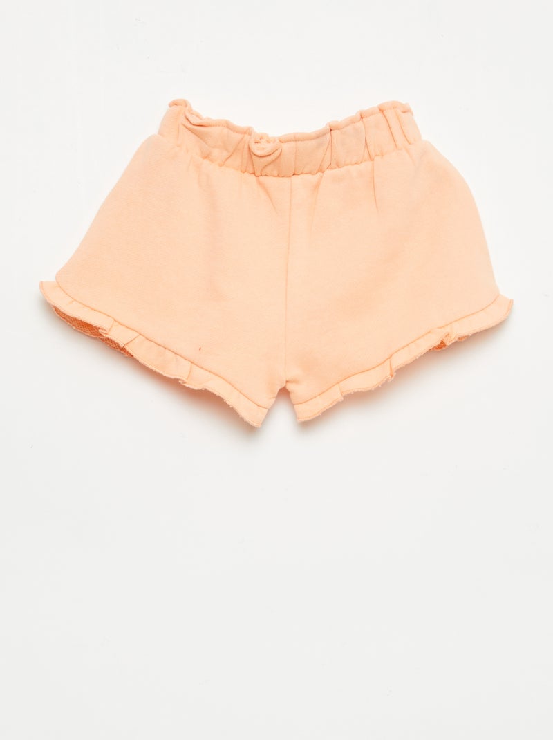 Short com folhos e laço na cintura Laranja - Kiabi