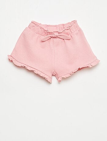 Short com folhos e laço na cintura