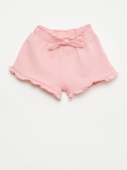 Short com folhos e laço na cintura - Kiabi