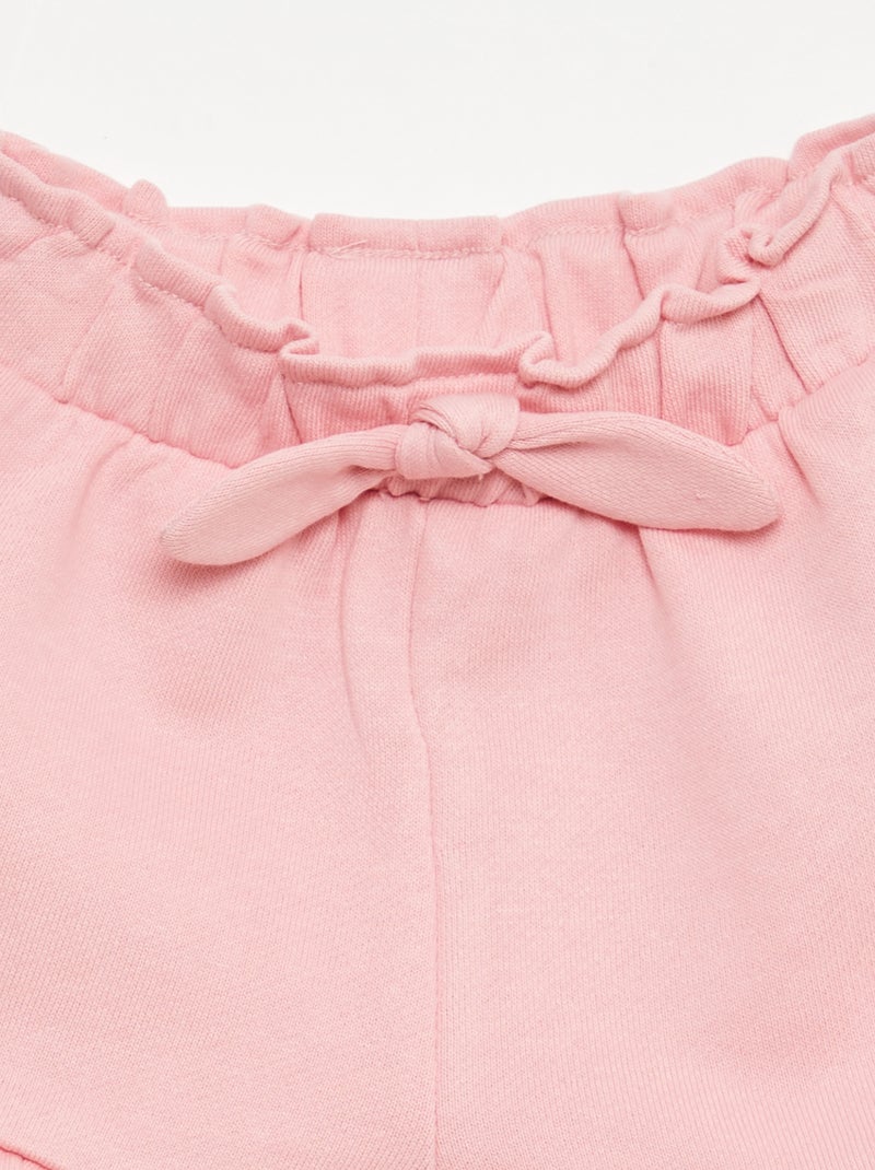 Short com folhos e laço na cintura Rosa - Kiabi