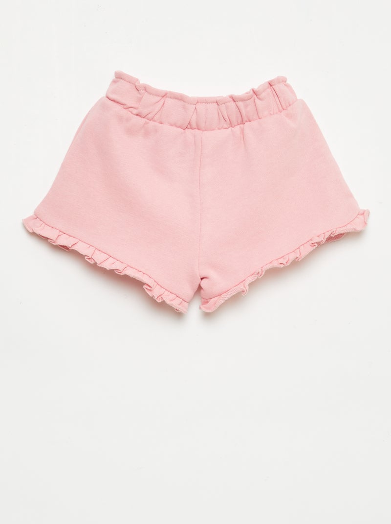 Short com folhos e laço na cintura Rosa - Kiabi