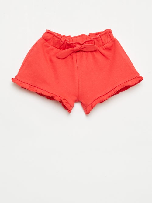 Short com folhos e laço na cintura - Kiabi