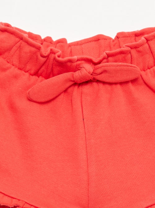 Short com folhos e laço na cintura - Kiabi
