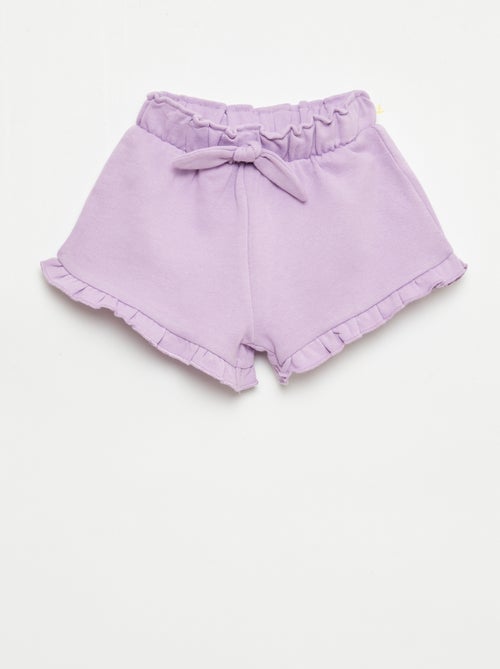 Short com folhos e laço na cintura - Kiabi