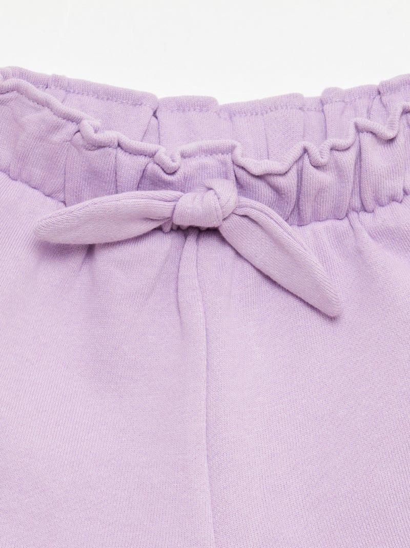 Short com folhos e laço na cintura Violeta - Kiabi