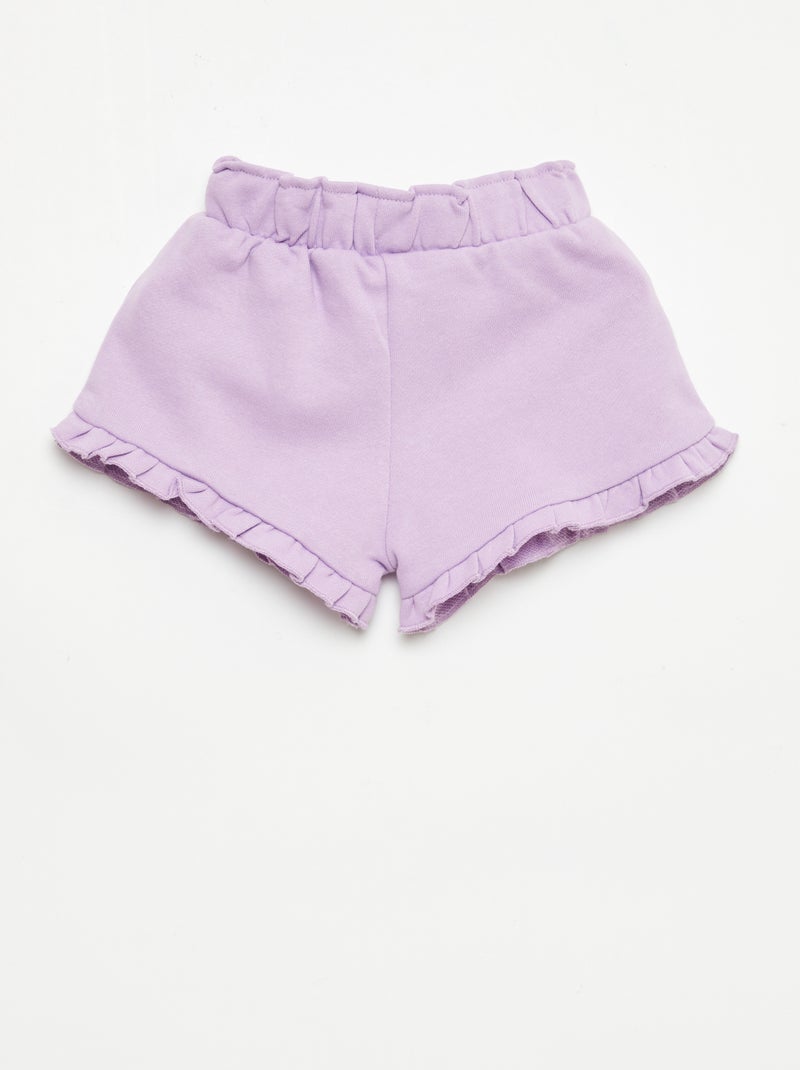 Short com folhos e laço na cintura Violeta - Kiabi