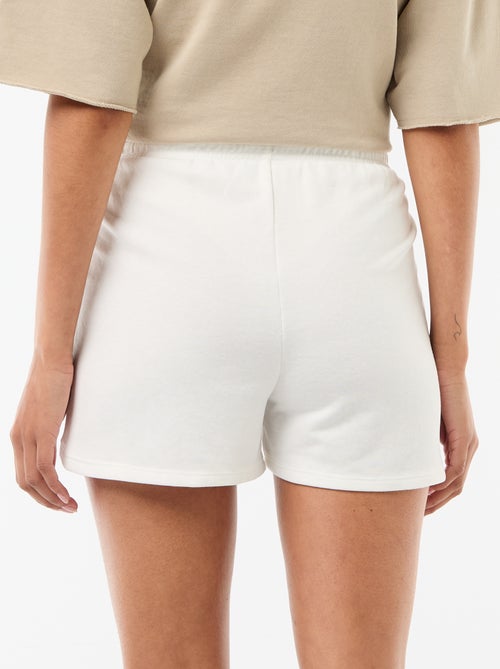 Short curto em algodão liso com cordão - Kiabi