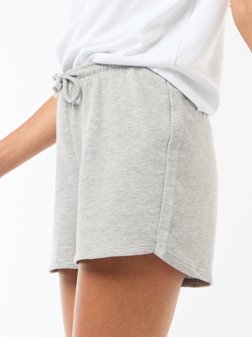 Short curto em algodão liso com cordão - Kiabi