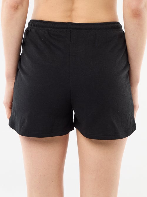 Short curto em algodão liso com cordão - Kiabi