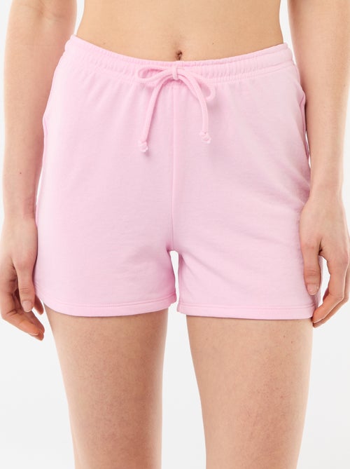 Short curto em algodão liso com cordão - Kiabi