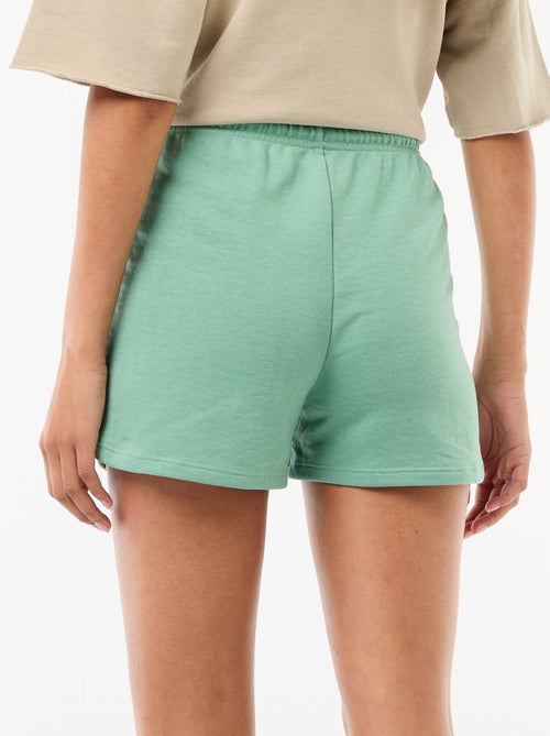 Short curto em algodão liso com cordão - Kiabi