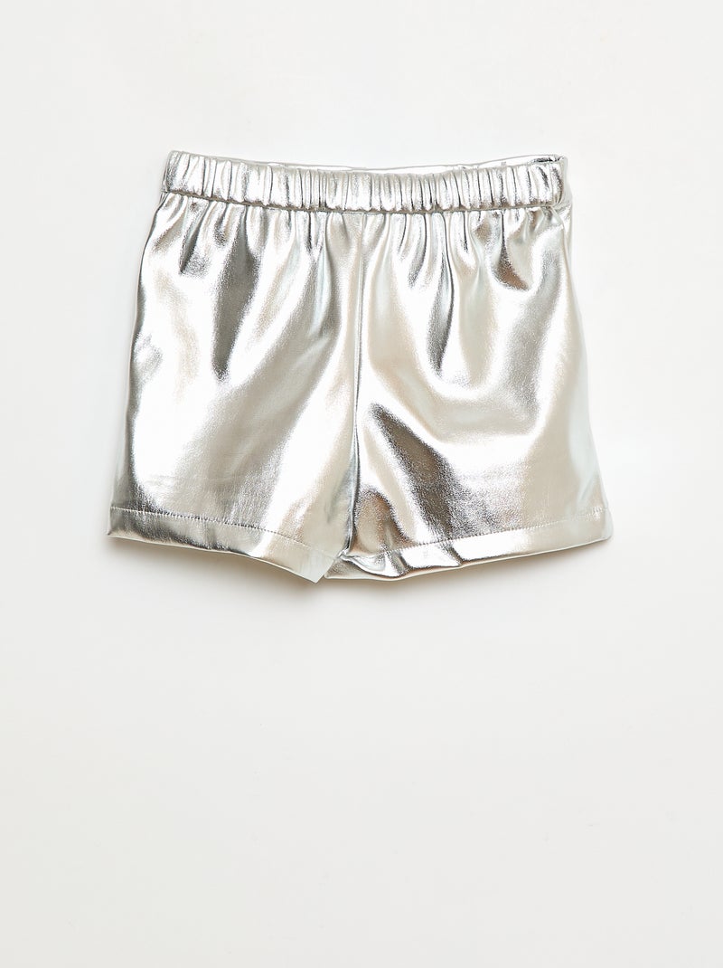 Short curto em imitação de couro Cinza - Kiabi
