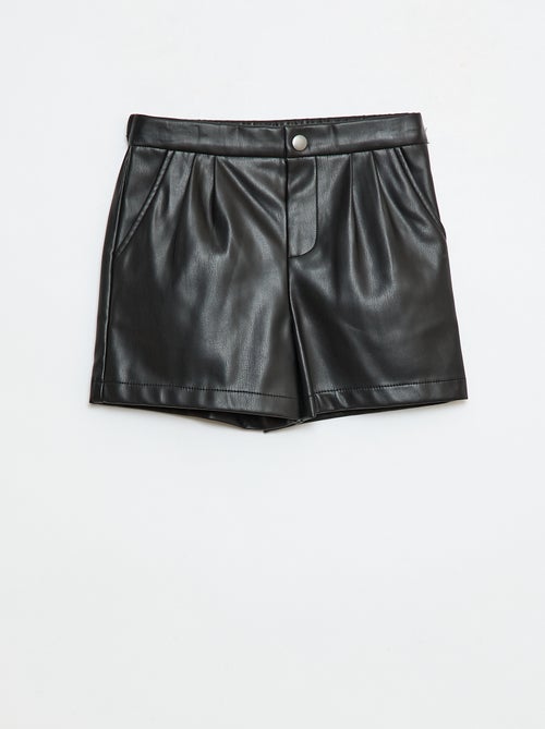 Short curto em imitação de couro - Kiabi