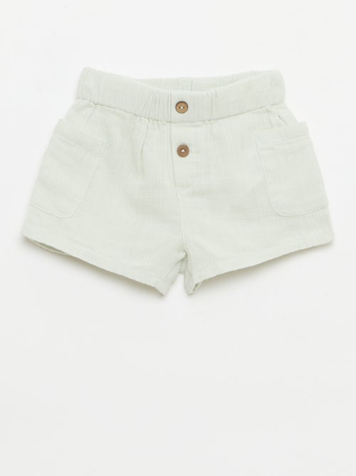 Short de algodão com 2 bolsos chapados - Kiabi