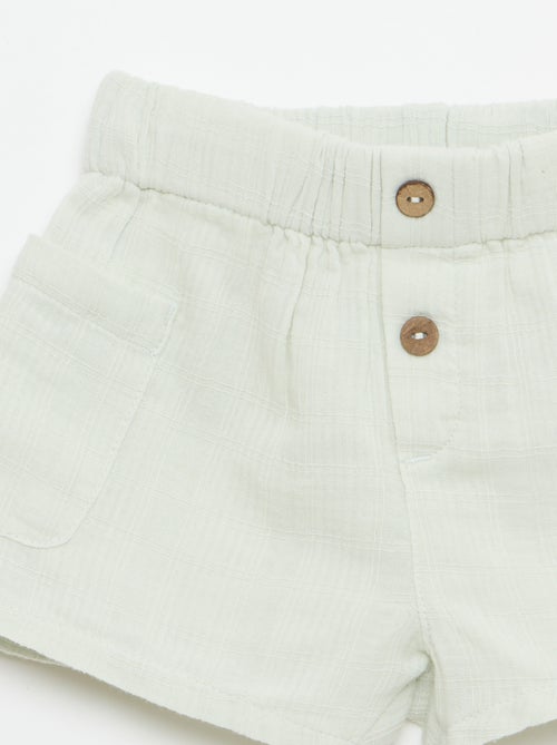 Short de algodão com 2 bolsos chapados - Kiabi