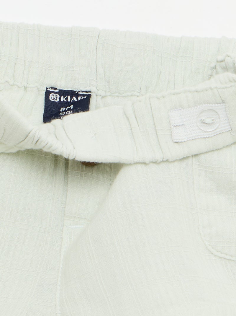 Short de algodão com 2 bolsos chapados Azul - Kiabi