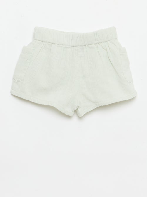 Short de algodão com 2 bolsos chapados - Kiabi