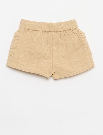 Short de algodão com 2 bolsos chapados